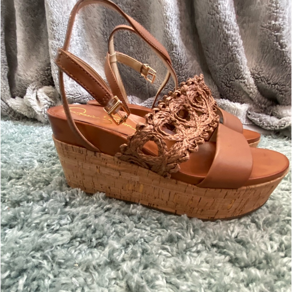 Brown platform wedges